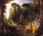 Gathering by the Fountain of Neptune, WATTEAU, Antoine